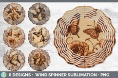 Bundle of six Pyrographic Butterflies Wind Spinner designs.