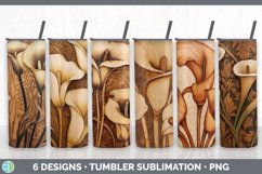 Bundle of six Pyrographic Calla Lilies Tumbler designs.
