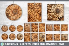 Bundle of six Pyrographic Dahlias Air Freshener designs.