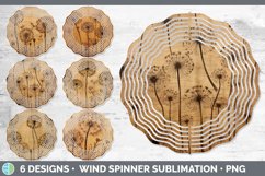 Bundle of six Pyrographic Dandelions Wind Spinner designs.