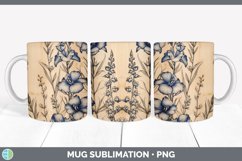 GorgeousPyrographic Delphiniums Mug Wrap design.