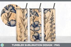 Bundle of six Pyrographic Delphiniums Tumbler designs.