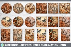 Bundle of six Pyrographic Butterflies Air Freshener designs.