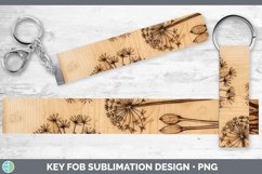 GorgeousWood Burned Flowers Key Fob design.