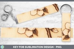 GorgeousWood Burned Flowers Key Fob design.