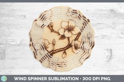 GorgeousWood Burned Flowers Wind Spinner design.