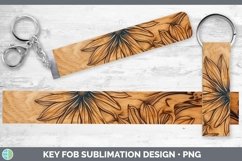 GorgeousWood Burned Flowers Key Fob design.