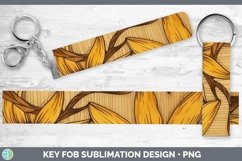 GorgeousWood Burned Flowers Key Fob design.
