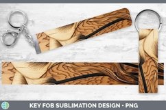GorgeousWood Burned Flowers Key Fob design.