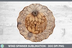GorgeousWood Burned Flowers Wind Spinner design.