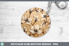 GorgeousWood Burned Flowers Keychain design.