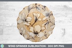 GorgeousWood Burned Flowers Wind Spinner design.