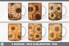 Bundle of six Pyrographic Gerbera Daisys Mug Wrap designs.