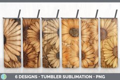 Bundle of six Pyrographic Gerbera Daisys Tumbler designs.