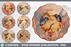 Bundle of six Pyrographic Hummingbirds Wind Spinner designs.