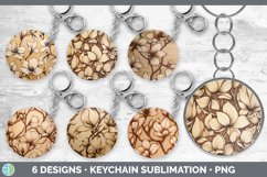 Bundle of six Pyrographic Magnolias Keychain designs.