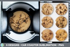 Bundle of six Pyrographic Orchid Car Coaster designs.