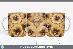 GorgeousPyrographic Pansies Mug Wrap design.
