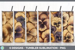 Bundle of six Pyrographic Pansies Tumbler designs.