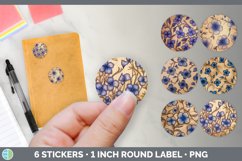 Bundle of six Pyrographic Periwinkles Stickers designs.