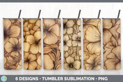 Bundle of six Pyrographic Petunias Tumbler designs.