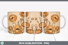 GorgeousPyrographic Ranunculuss Mug Wrap design.