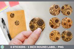 Bundle of six Pyrographic Sunflowers Stickers designs.