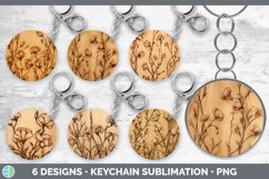 Bundle of six Pyrographic Sweet Peas Keychain designs.