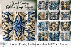 Wood Carving Tumbler Wrap Bundle | Wood Carved Ornament Product Image 1