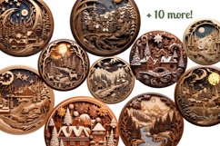 3D Christmas Sublimation PNG Bundle | Wood Carving Ornaments Product Image 10