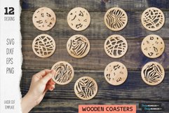 Wood Coasters with ornament. Laser Cut SVG Coasters Product Image 1