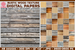 Wooden Planks Digital Papers Bundle. Rustic wood texture Product Image 1