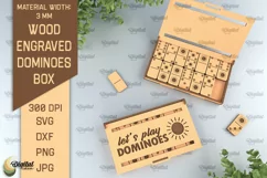 Wooden Domino Box Laser Cut. Domino With Gift Box SVG Product Image 1