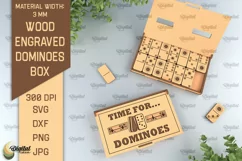 Wooden Domino Box Laser Cut. Domino With Gift Box SVG Product Image 1