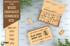 Wooden Domino Box Laser Cut. Domino With Gift Box SVG Product Image 1