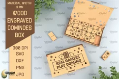Wooden Domino Box Laser Cut. Domino With Gift Box SVG Product Image 1