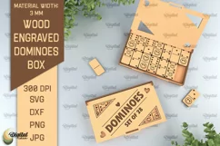 Wooden Domino Box Laser Cut. Domino With Gift Box SVG Product Image 1