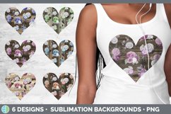 Bundle of six Wood Floral hearts clipart.