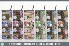 Bundle of six Wood Floral sublimation tumbler designs