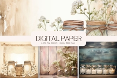 Wooden Floral Background Wood Flower Vintage Wallpaper_22 Product Image 1