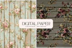 Wooden Floral Background Wood Flower Vintage Wallpaper_25 Product Image 1