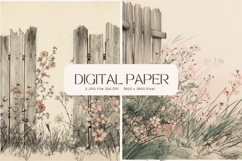 Wooden Floral Background Wood Flower Vintage Wallpaper_23 Product Image 1