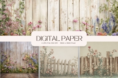 Wooden Floral Background Wood Flower Vintage Wallpaper_20 Product Image 1