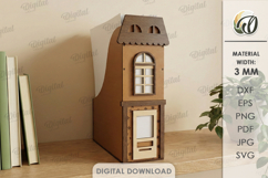 3D House Office Organizer Laser Cut. Desk Organizer SVG Product Image 1