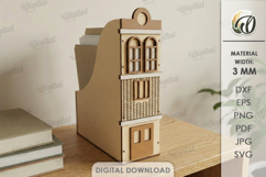 3D House Office Organizer Laser Cut. Desk Organizer SVG Product Image 1