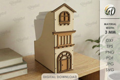 3D House Office Organizer Laser Cut. Desk Organizer SVG Product Image 1
