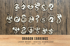 Wood Laser Cut Files Earrings: Dragon Earrings Product Image 1