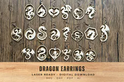 Wood Laser Cut Files Earrings: Dragon Earrings Product Image 1