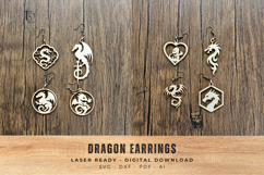 Wood Laser Cut Files Earrings: Dragon Earrings Product Image 3