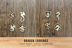 Wood Laser Cut Files Earrings: Dragon Earrings Product Image 3